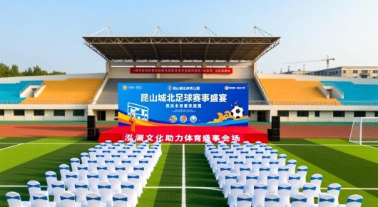 昆山城北体育公园：昆山城北足球赛事盛宴，泓澜文化助力体育盛事会场布置